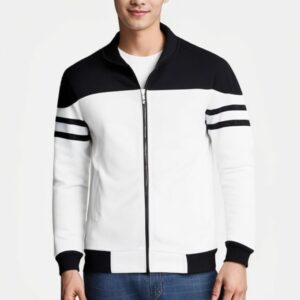 Berrykey Men Lightweight Winter Varsity Jacket - White