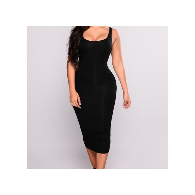 Alisa Sleeveless Bodycon/ Pencil Dress - Black